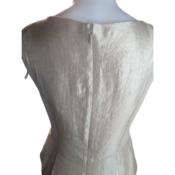 NWT London Times Champagne Peplum Sheath Dress Weddings Cocktail Parties sz 4 - Picture 5 of 12
